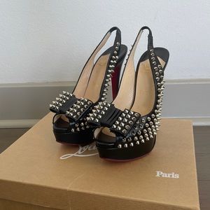 Christian Louboutin black spiked platform